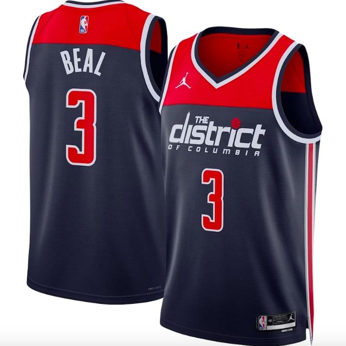 Баскетбольная джерси 2022-23 Washington Wizards #3 Bradley Beal Swingman Statement Navy Jersey