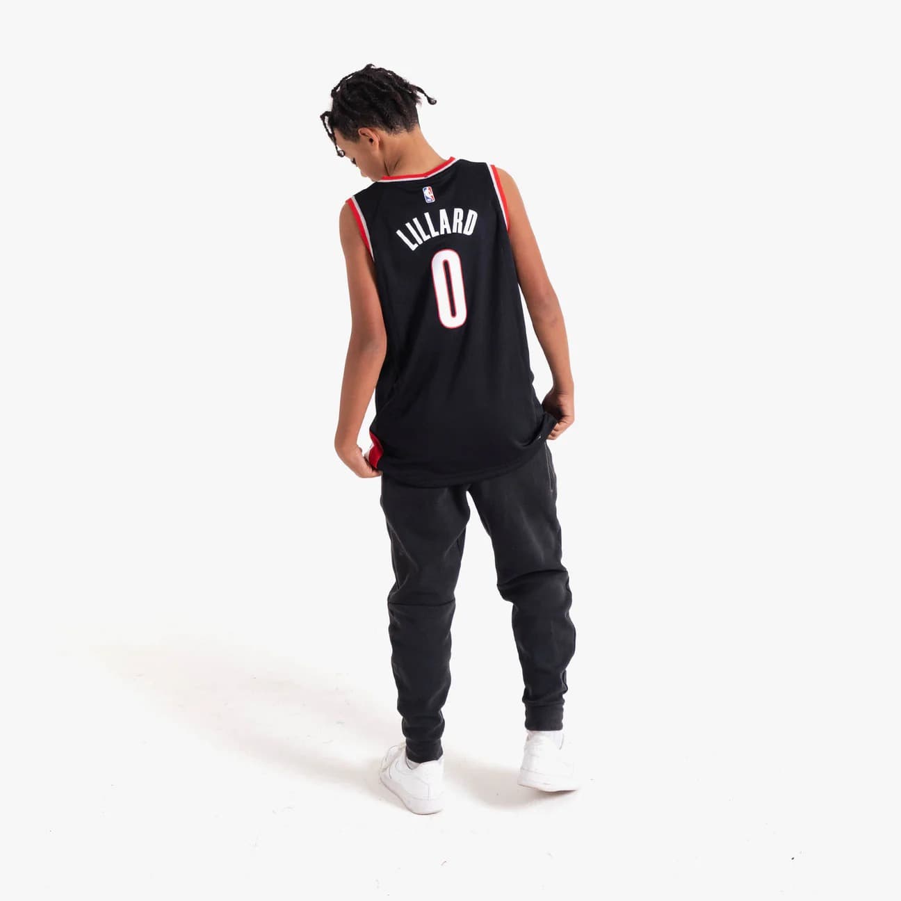 Баскетбольная джерси 2022-23 Portland Trail Blazers Damian Lillard #0 Youth Swingman Icon Edition Black Jersey