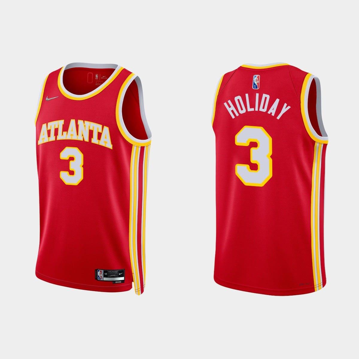 Баскетбольная джерси Atlanta Hawks #3 Aaron Holiday NBA 75th Anniversary  Icon Red Jersey