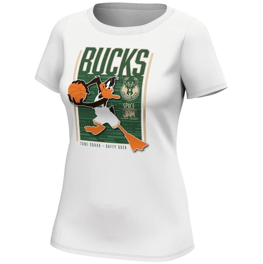 Футболка Milwaukee Bucks Fanatics Branded Space Jam Tune Squad Daffy Duck T-Shirt – Womens