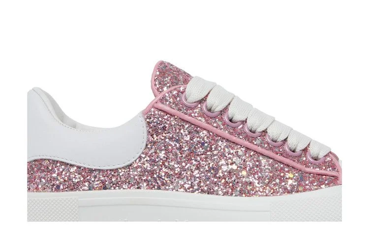 Кроссовки Alexander McQueen Wmns Deck Plimsoll Low 'Rose Gold Reflective Glitter'