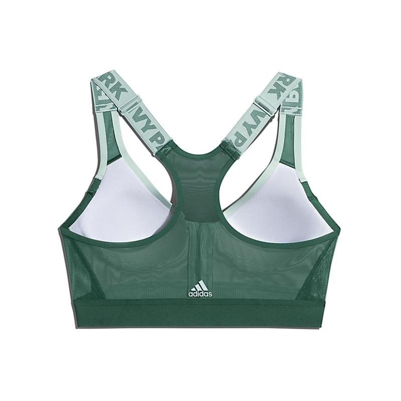 Спортивный топ adidas Ivy Park Medium Support Zip Bra (Plus Size) Green Tint/Dark Green