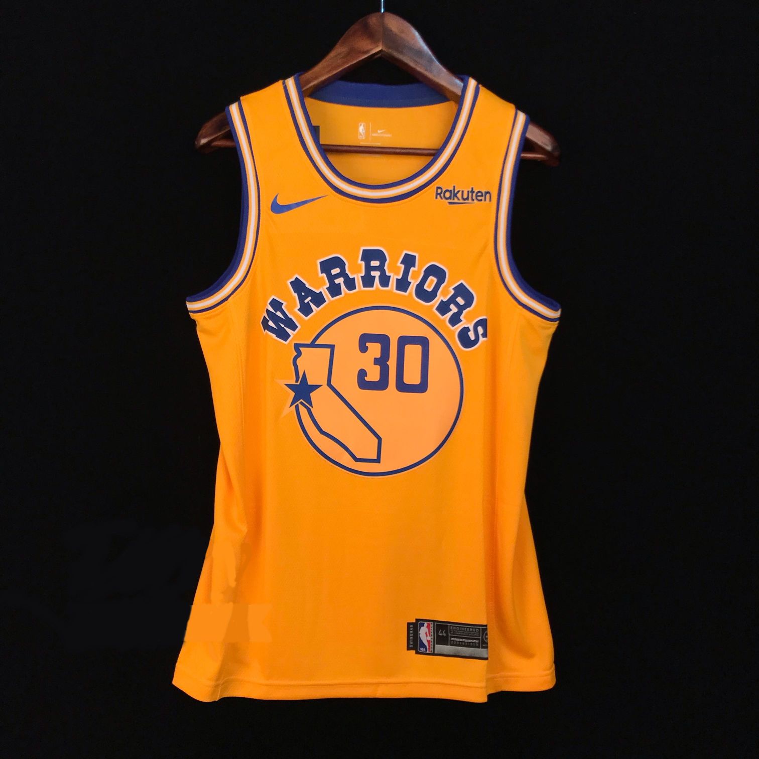 Баскетбольная джерси 2018-19 Stephen Curry Warriors #30 Hardwood Classics Gold