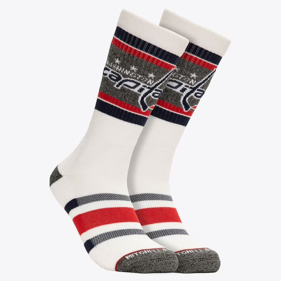 Спортивные носки Mitchell & Ness White Washington Capitals Power Play Crew Socks