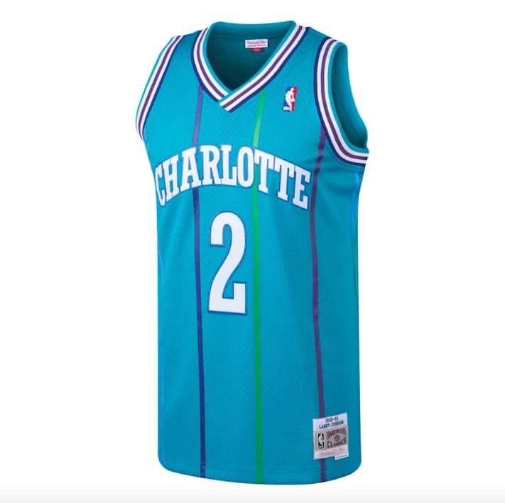 1992-93-Charlotte-Hornets-2-Larry-Johnson-Hardwood-Swingman-Teal-Jersey-3