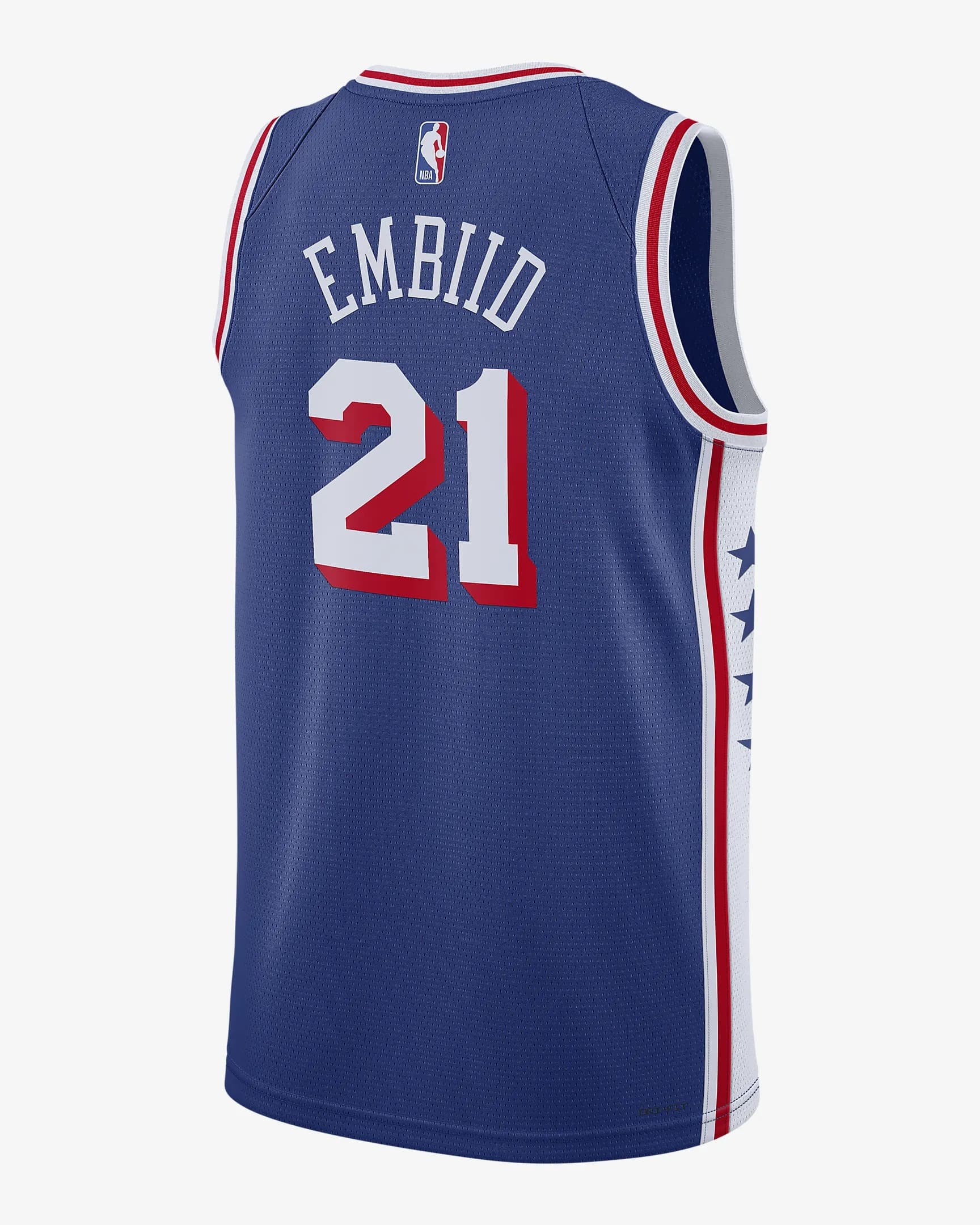 Баскетбольная джерси 2023-24 Philadelphia 76ers Joel Embiid #21 Swingman Icon Edition Blue Jersey