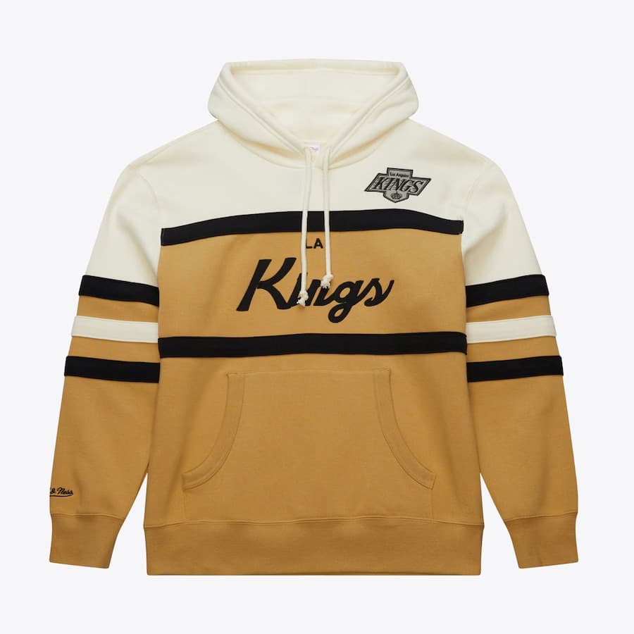 Худи Mitchell & Ness Tan Los Angeles Kings Head Coach Fleece Pullover Hoodie