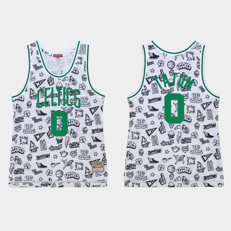 1985-86-Boston-Celtics-0-Jayson-Tatum-White-Doodle-Jersey