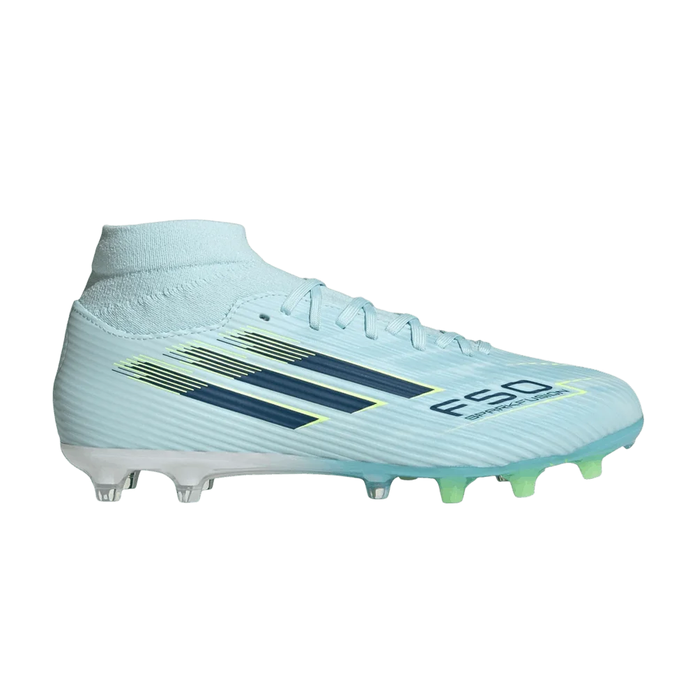 Кроссовки adidas Wmns F50 Sparkfusion League Mid FG AG 'Almost Blue Dusky Petrol Hi-Res Yellow'