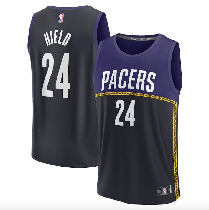 Баскетбольная джерси 2022-23 Indiana Pacers  #24 Buddy Hield Fast Break City Blue Jersey