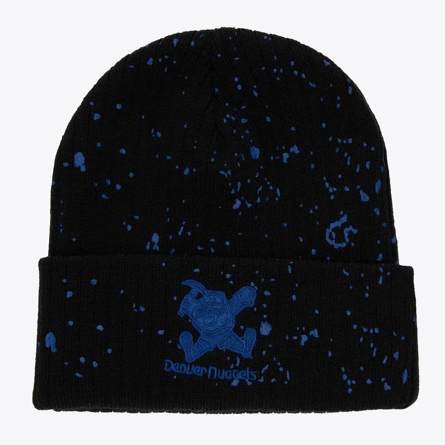 Шапка Mitchell & Ness Black Denver Nuggets Vintage Nep Cuffed Knit Hat