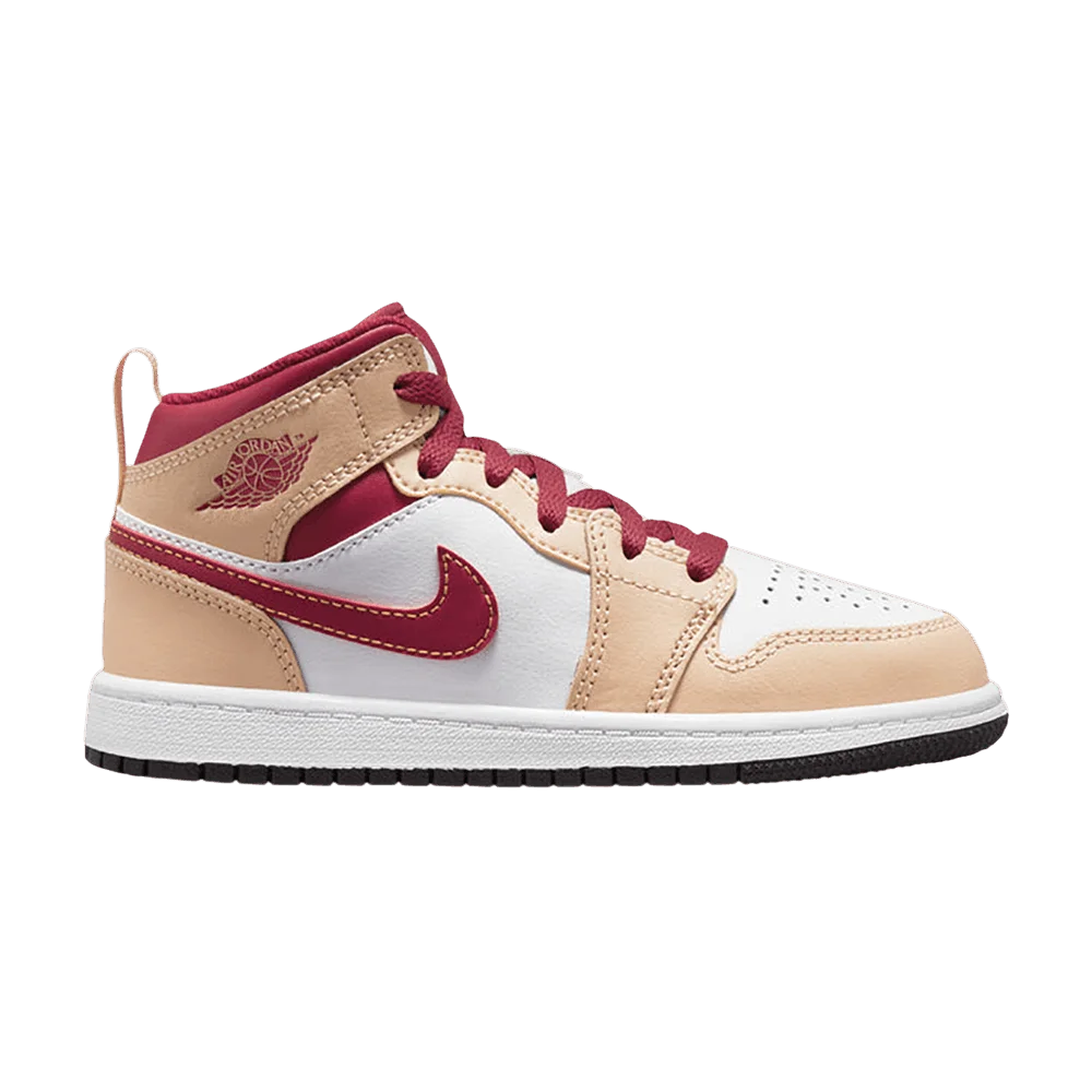 Кроссовки Air Jordan 1 Mid PS 'Light Curry Cardinal Red'