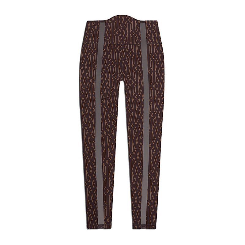 Тайтсы adidas Ivy Park Monogram Sheer Panel Tights Wild Brown/Night Red