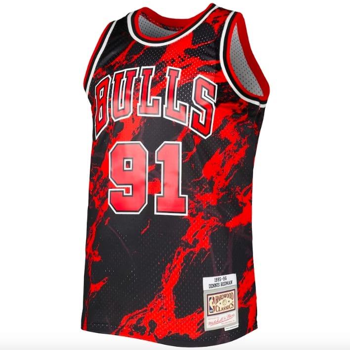 1995-96-Chicago-Bulls-91-Dennis-Rodman-Mitchell-Ness-Marble-Black-Jersey-3