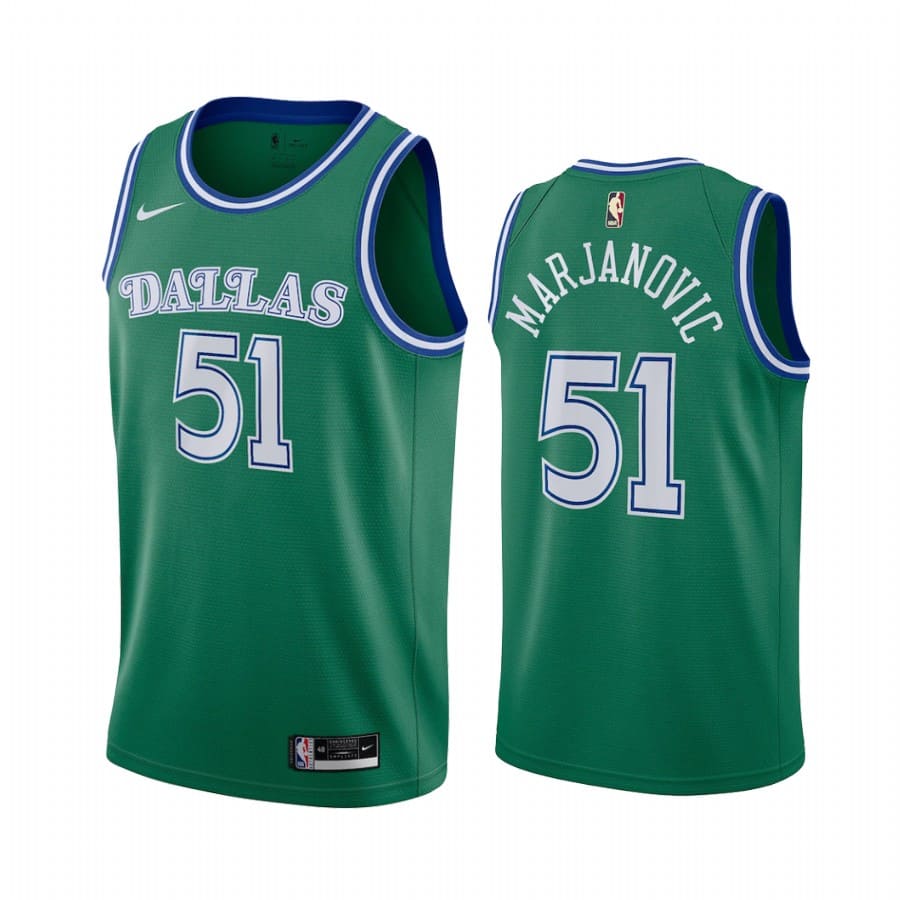 Баскетбольная джерси 2020-21 Dallas Mavericks #51 Boban Marjanovic Classic Edition Green Swingman Jersey