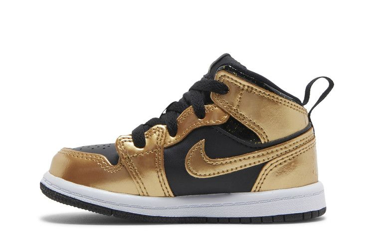 Кроссовки Air Jordan 1 Mid SE TD 'Metallic Gold Black'