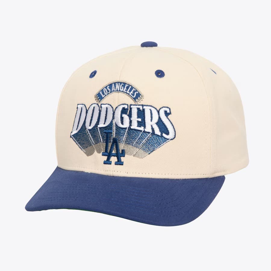 Бейсболка Mitchell & Ness Cream Los Angeles Dodgers Horizon Pro Crown Snapback Hat