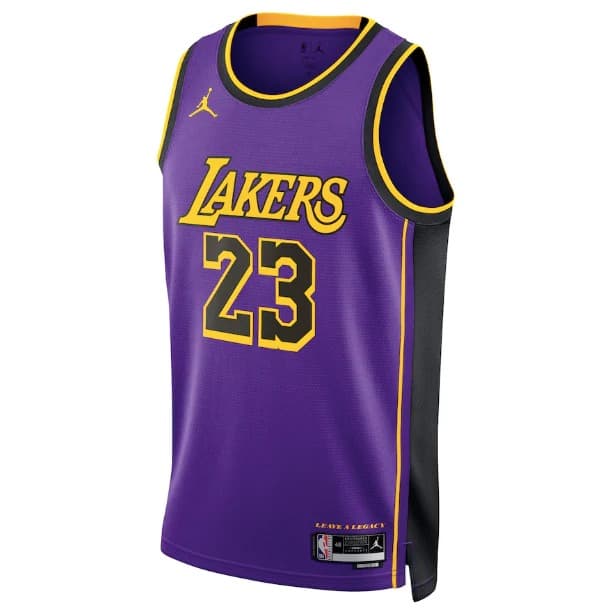 Баскетбольная джерси 2023-24 Los Angeles Lakers LeBron James #23 Swingman Statement Edition Purple Jersey