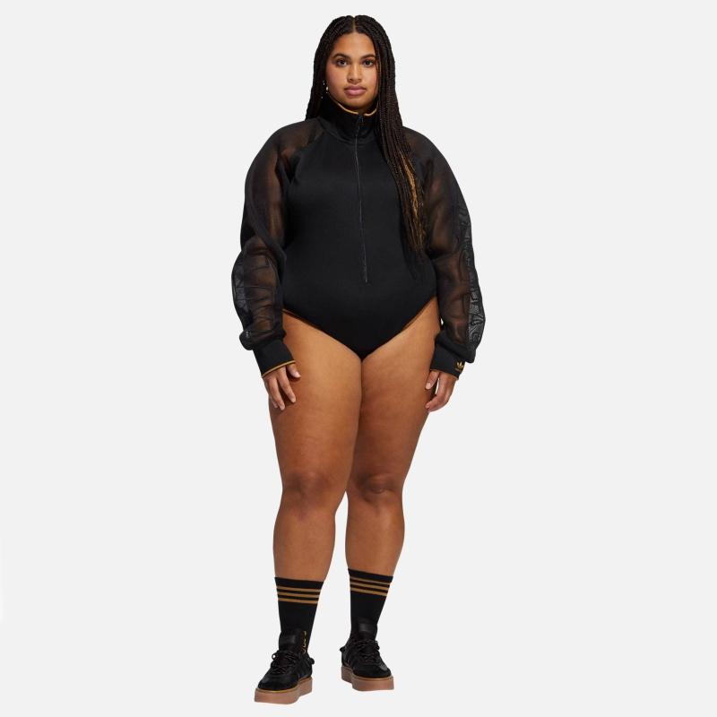 Боди adidas Ivy Park Mesh Sleeve Bodysuit (Plus Size) Black/Mesa