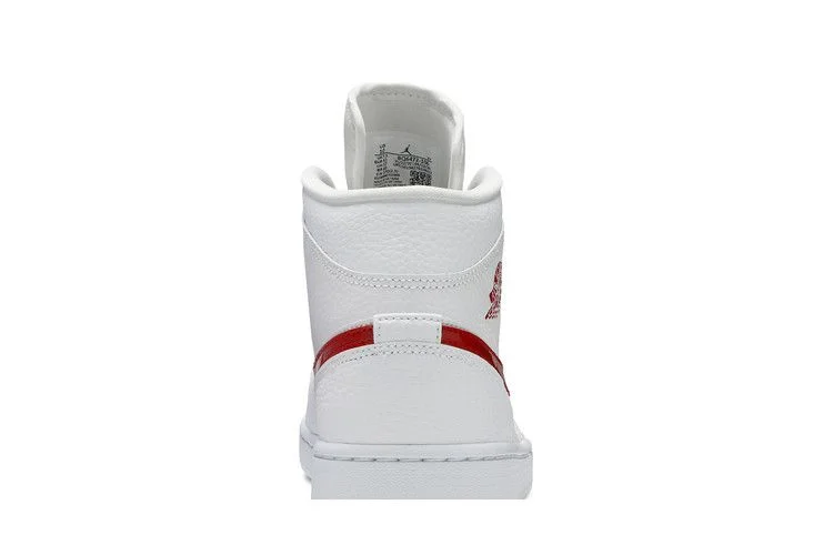 Кроссовки Wmns Air Jordan 1 Mid 'White University Red'