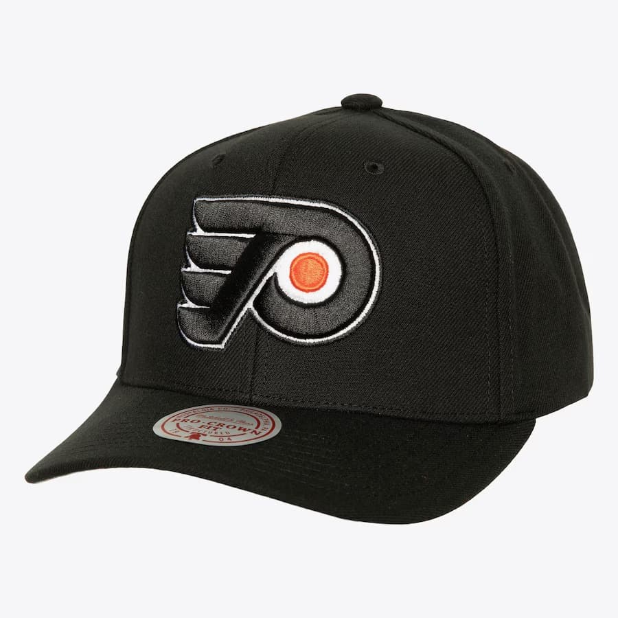 Бейсболка Mitchell & Ness Black Philadelphia Flyers Icon Grail Pro Vintage Snapback Hat