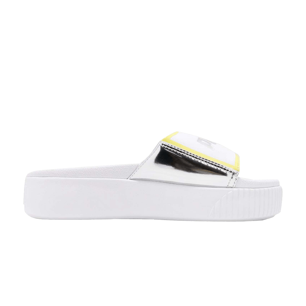 Puma Wmns Platform Slide TZ 'White Silver'
