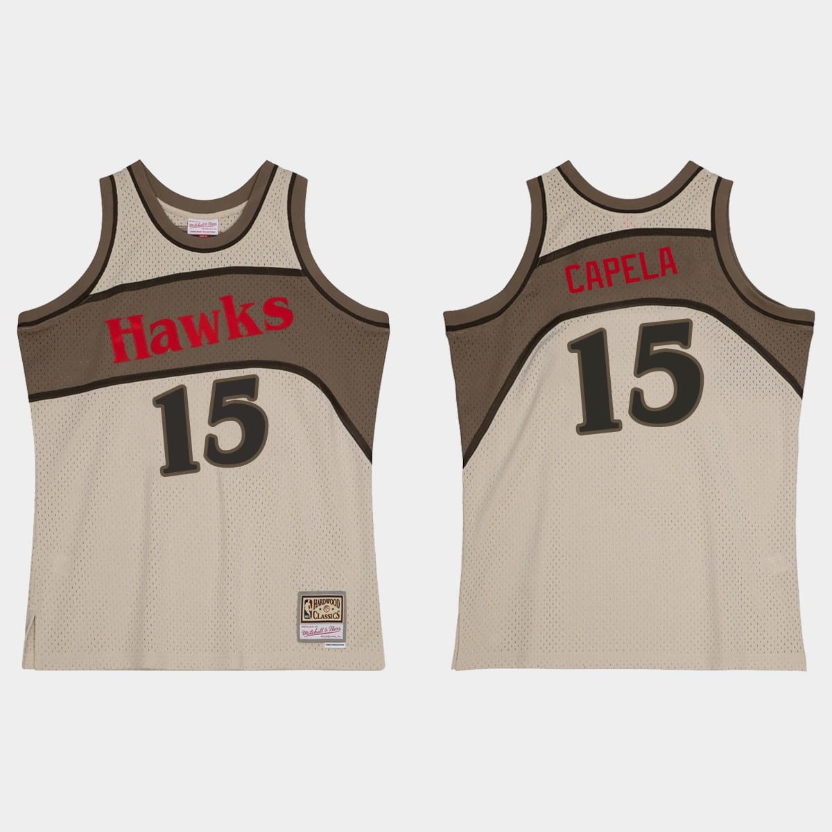 Баскетбольная джерси Atlanta Hawks #15 Clint Capela Hardwood Classics Gray Jersey