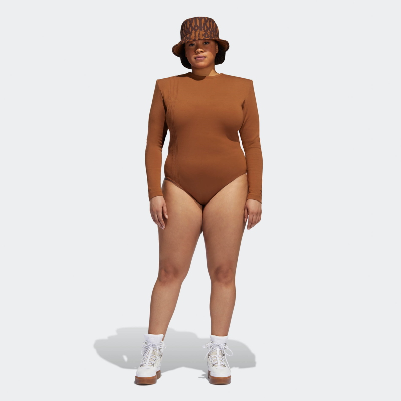 Боди adidas Ivy Park 3-Stripes Bodysuit (Plus Size) Wild Brown