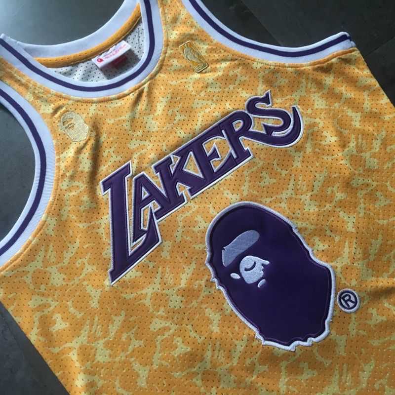 Баскетбольная джерси Bape x Mitchell & Ness Lakers ABC Basketball Yellow