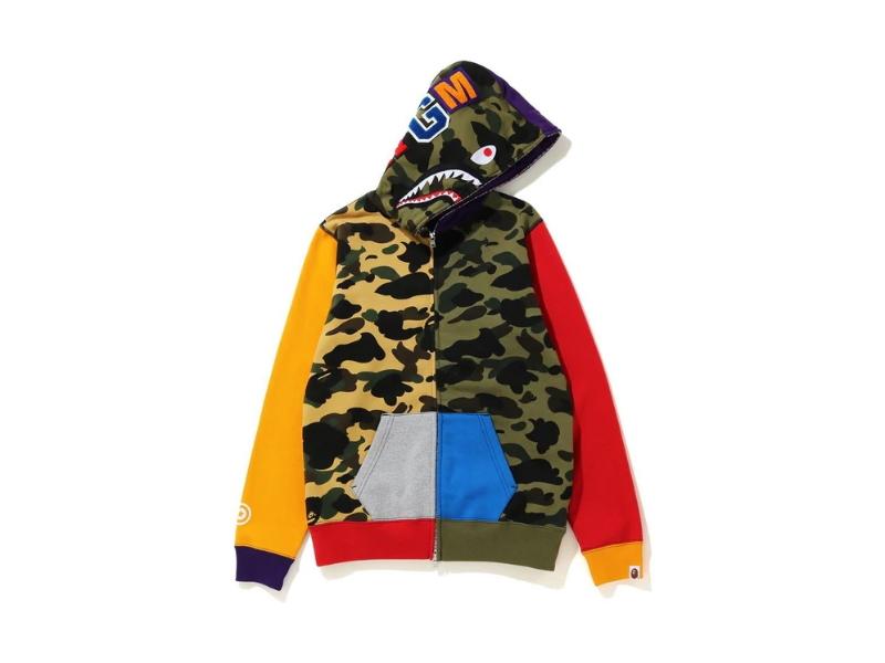 Худи BAPE 1st Camo Crazy Shark Full Zip Hoodie Multi