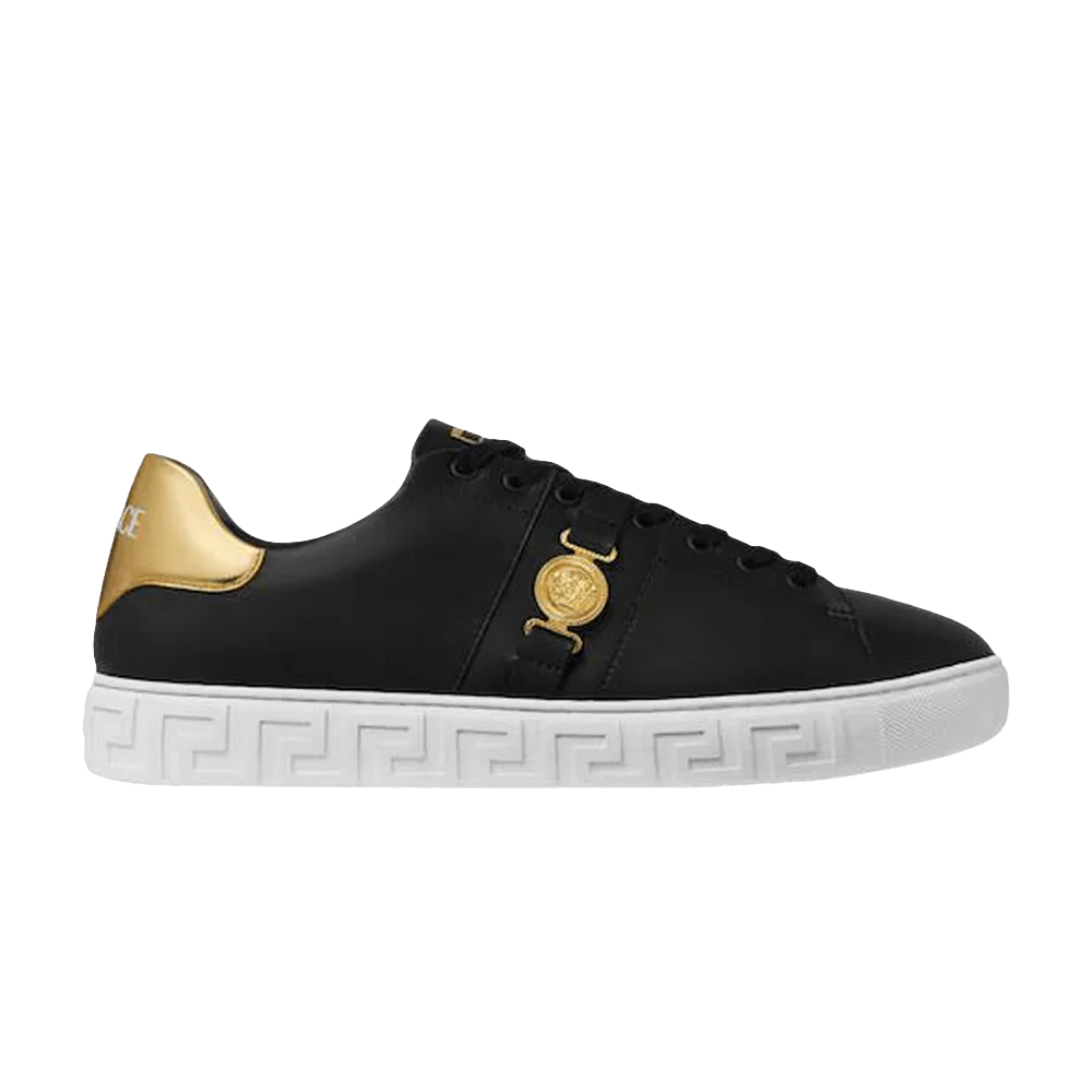 Кроссовки Versace Greca Leather Sneaker 'Black Gold'