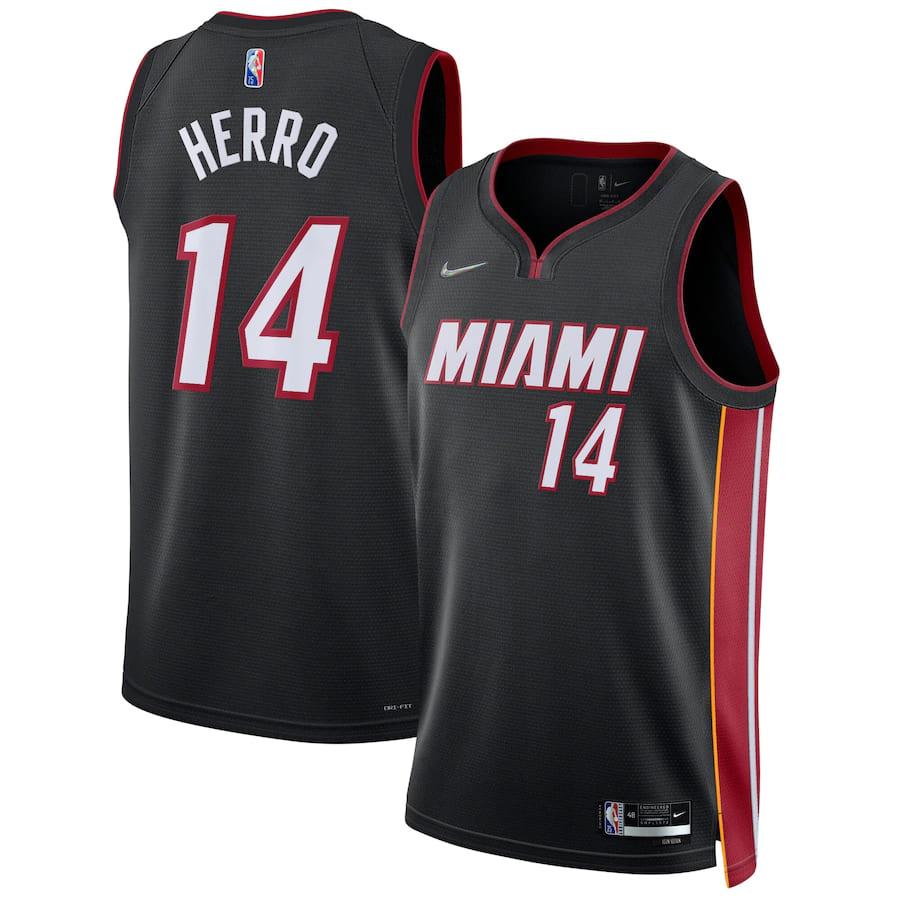 Баскетбольная джерси 2021-22 Miami Heat #14 Tyler Herro 75th Anniversary Edition Swingman Jersey – Black