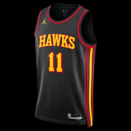 Баскетбольная джерси 2022-23 Atlanta Hawks Trae Young #11 Swingman Statement Edition Black Jersey