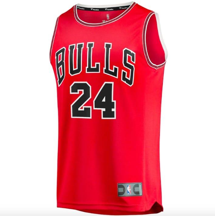Баскетбольная джерси 2021-22 Chicago Bulls #24 Javonte Green Fast Break Icon Red Jersey