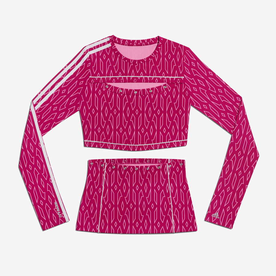 Спортивный топ adidas Ivy Park Snap Monogram Top (Plus Size) Bold Pink