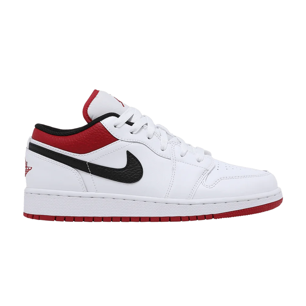 Krossovki-Air-Jordan-1-Low-GS-White-Gym-Red