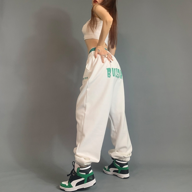Спортивные брюки 2021 Bulegirls Hip-hop Style Sweatpants White/Red