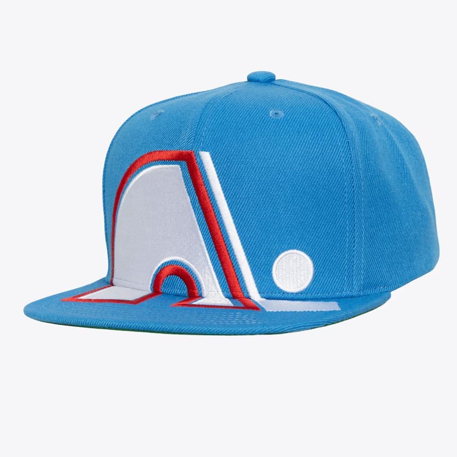 Бейсболка Mitchell & Ness Blue Quebec Nordiques Vintage Hockey XL Logo Snapback Hat