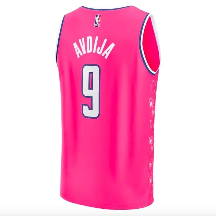 Баскетбольная джерси 2022-23 Washington Wizards #9 Deni Avdija Fastbreak City Pink Jersey