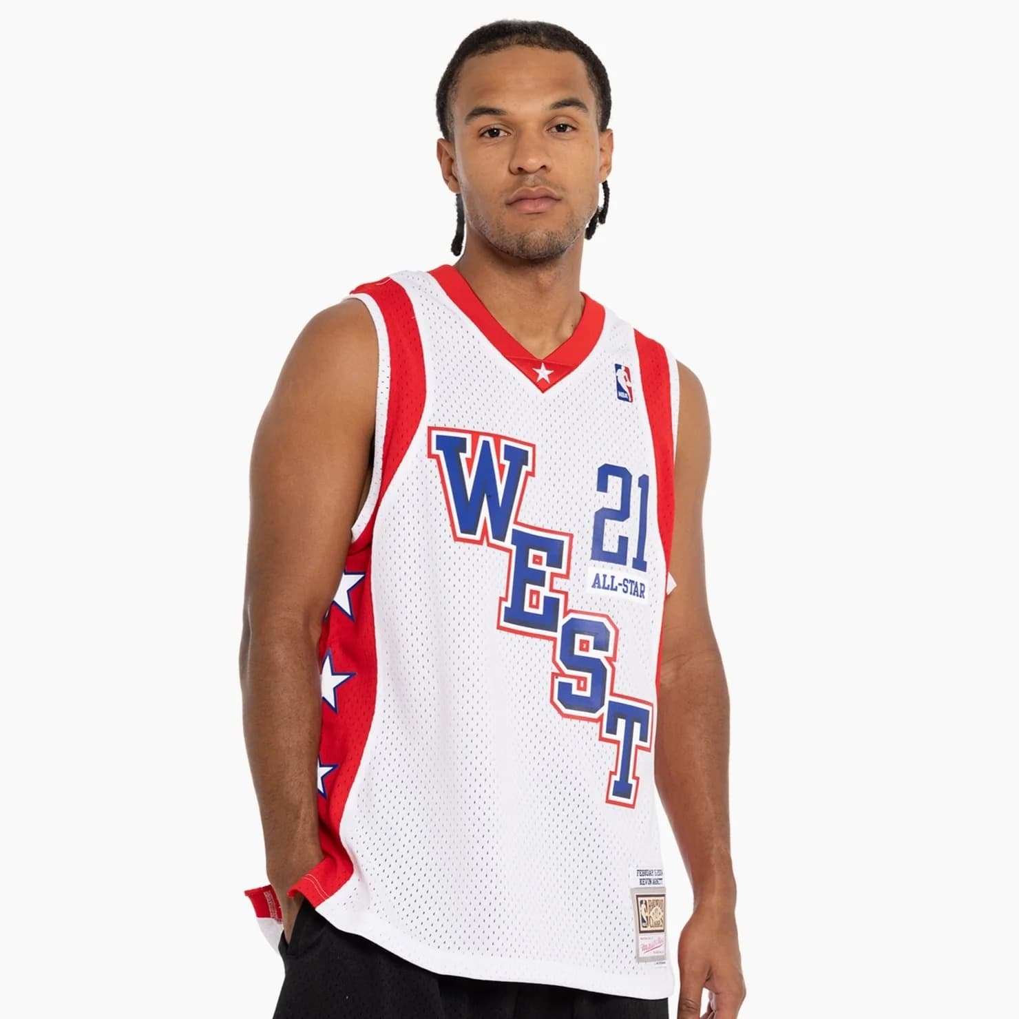 Баскетбольная джерси 2004 All Star Game Kevin Garnett #21 Hardwood Classics Throwback NBA Swingman White Jersey
