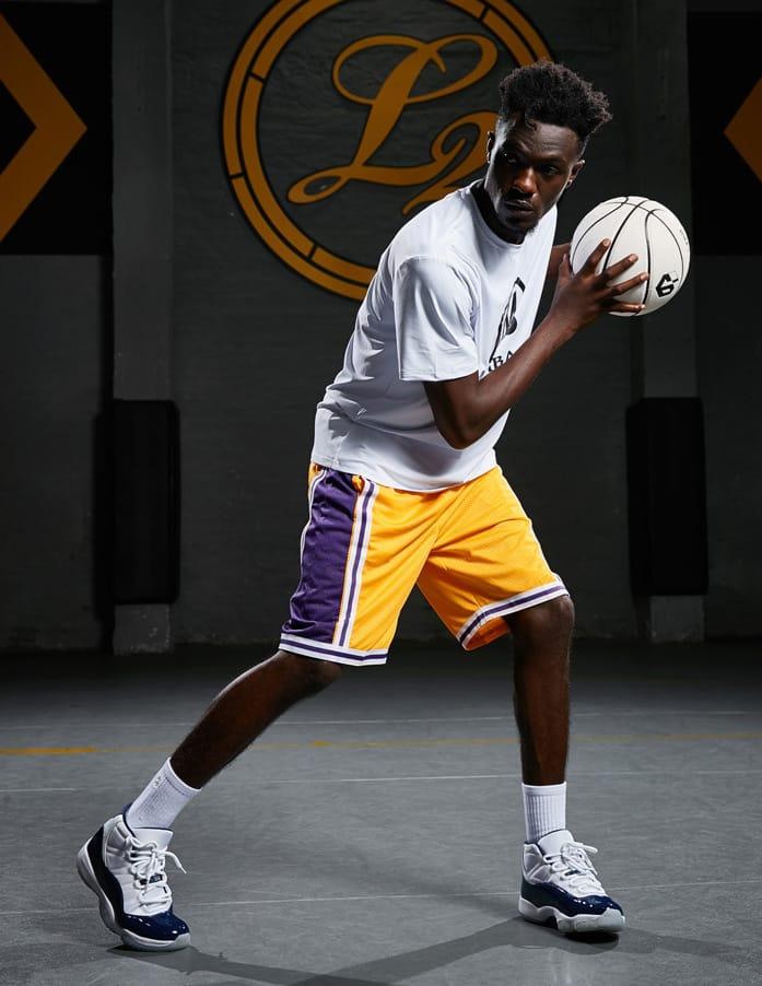 Баскетбольные шорты Ehot Lakers Stripe Yellow Shorts