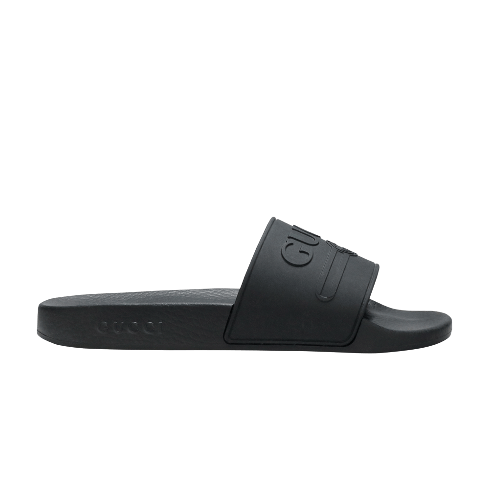 Кроссовки Gucci Logo Rubber Slide 'Black'