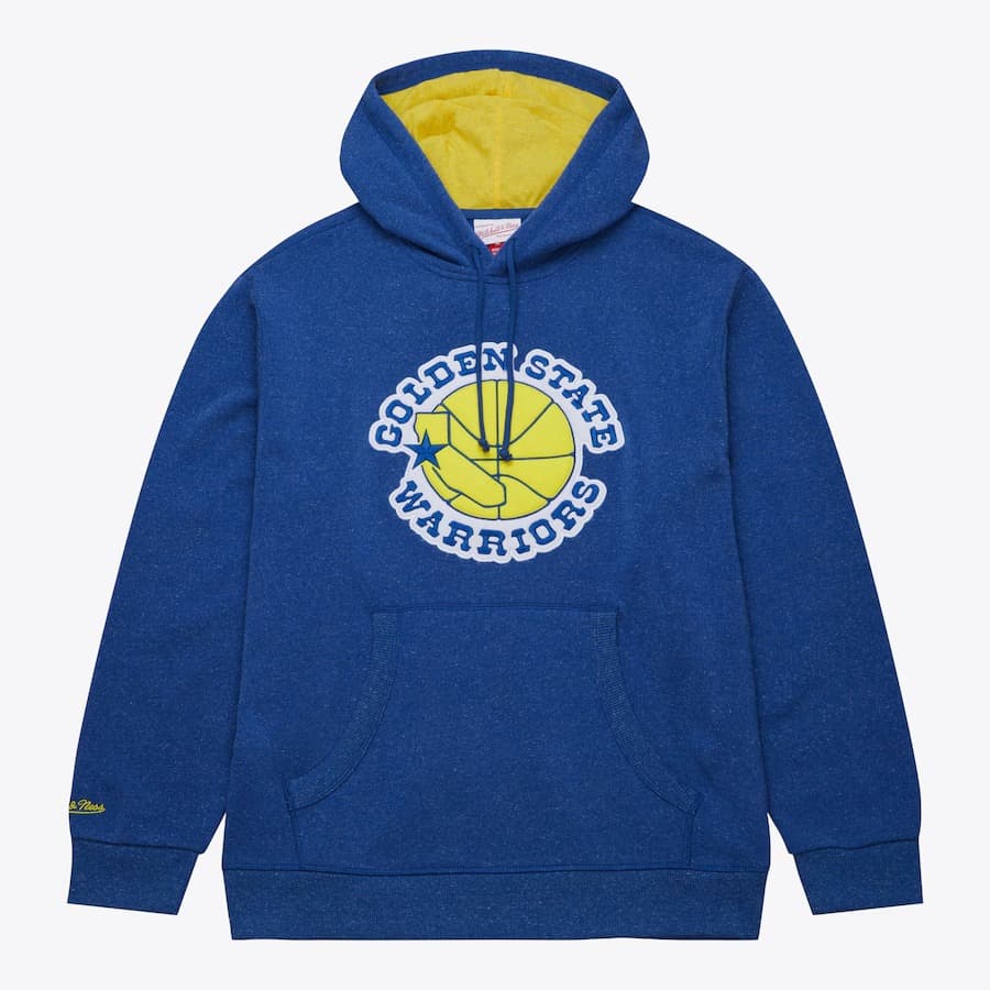 Худи Mitchell & Ness Royal Golden State Warriors Snow Washed Fleece Pullover Hoodie