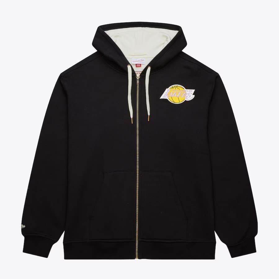 Mitchell-Ness-Black-Los-Angeles-Lakers-Vintage-Logo-Playoff-Win-2.0-Full-Zip-Hoodie