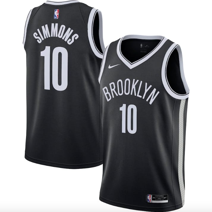 Баскетбольная джерси 2021-22 Brooklyn Nets #10 Ben Simmons Nike Icon Black Jersey