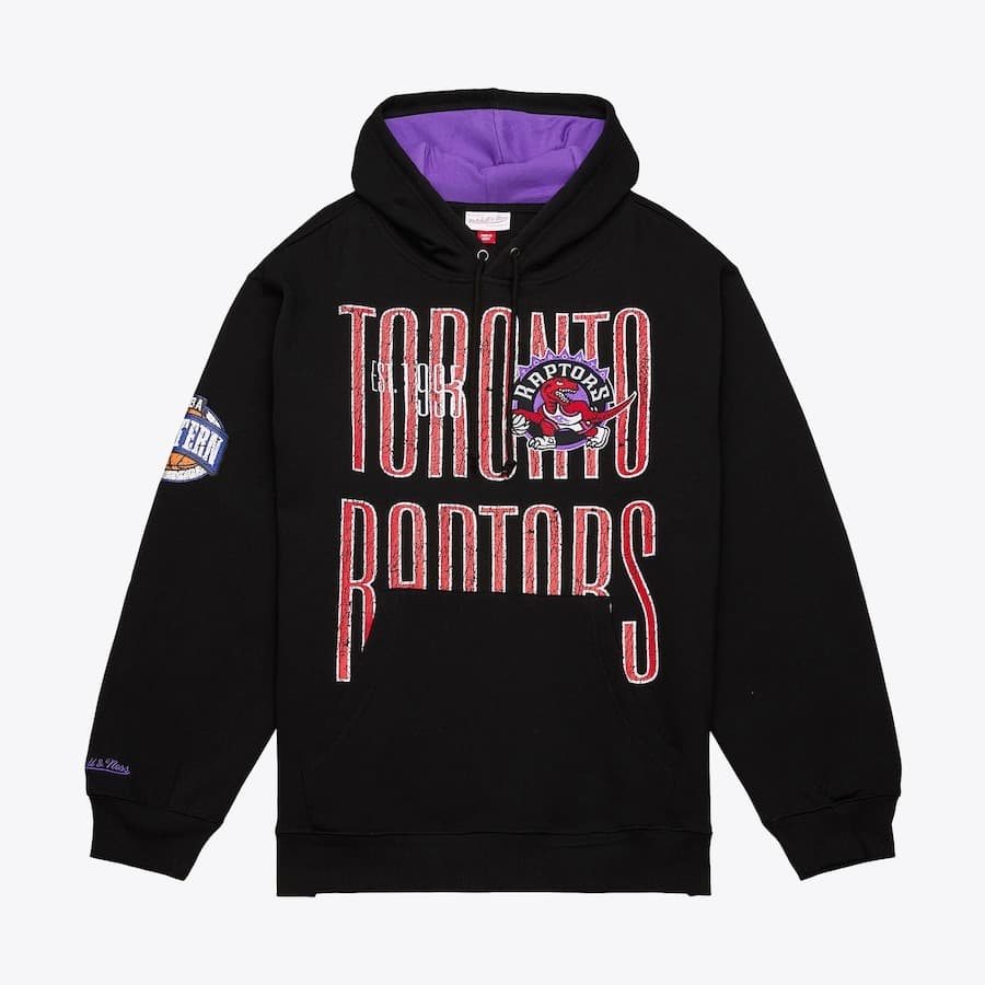 Худи Mitchell & Ness Black Purple Toronto Raptors Team OG Fleece Pullover Hoodie