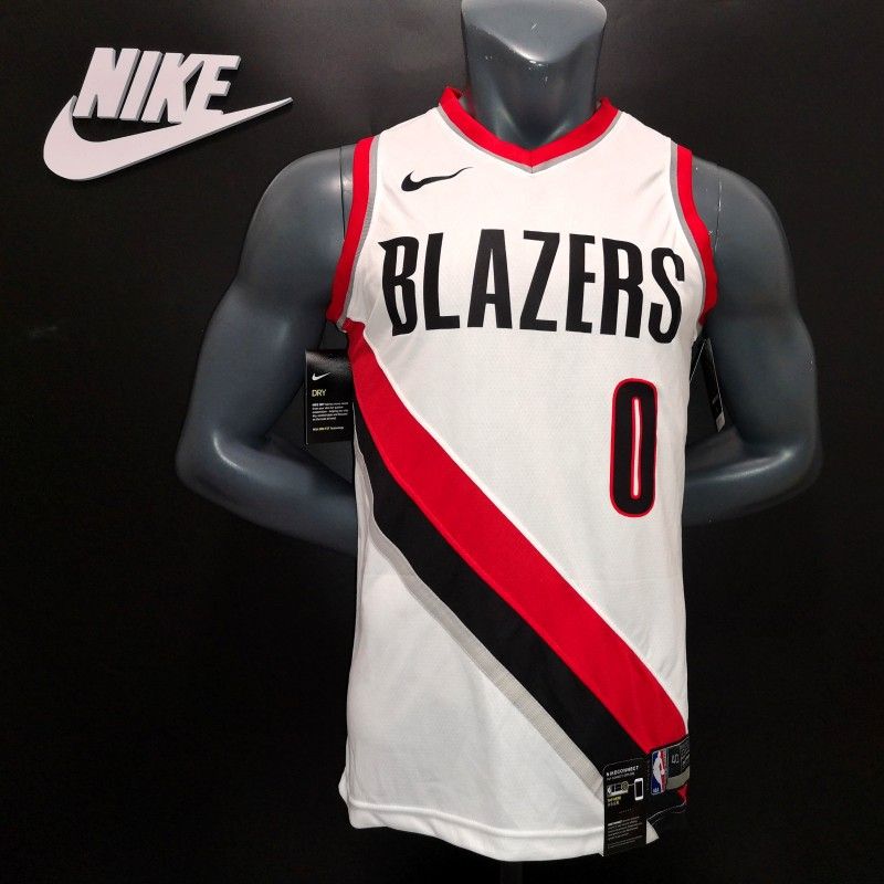 Баскетбольная джерси 2017-18 Damian Lillard Portland Trail Blazers #0 Association White