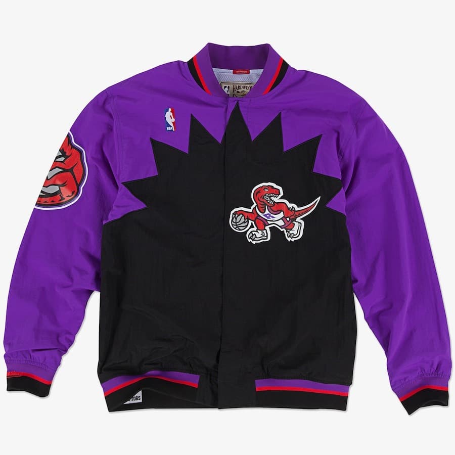 Бомбер Mitchell & Ness Purple Toronto Raptors 1995-96 Authentic Full-Snap Warmup Jacket
