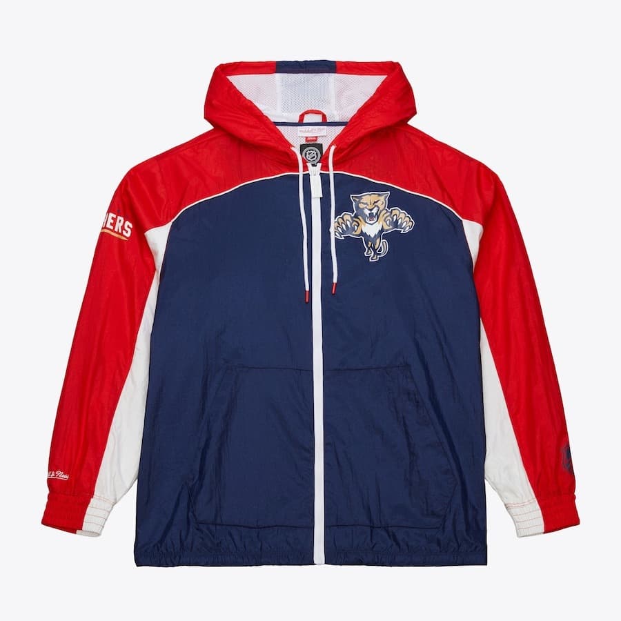 Ветровка с капюшоном Mitchell & Ness Navy Florida Panthers Big Shot Premium Winbreaker Full-Zip Jacket