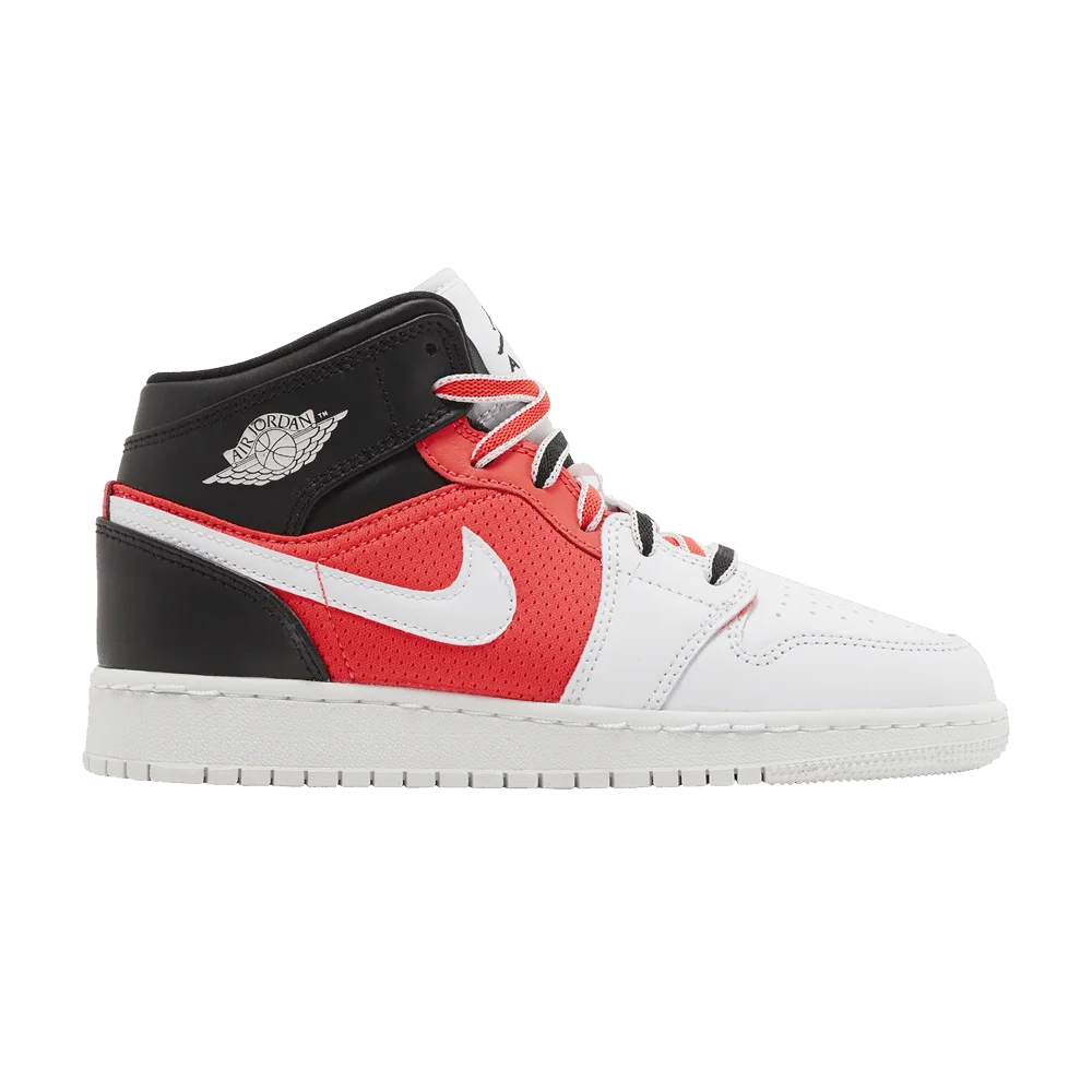 Krossovki-Air-Jordan-1-Mid-SE-GS-White-Infrared